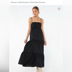 Princess Polly Black Smocked Maxi Dress